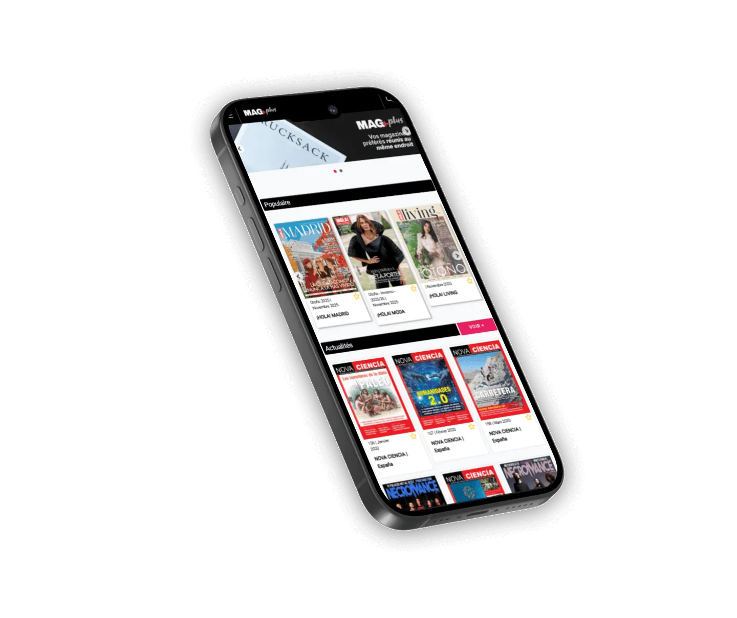 iPhone wyświetlający aplikację MagPlus